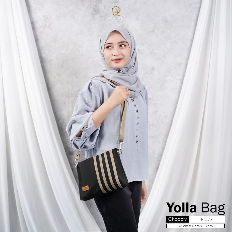 TAS SELEMPANG YOLLA BAG BY AQLAN BAHAN CHOCOLY ANTI AIR PREMIUM