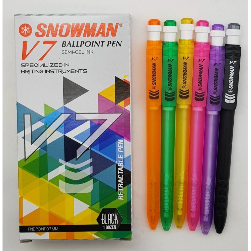 

Pulpen Ballpoint Snowman v7 0.7mm (1 pak isi 12)