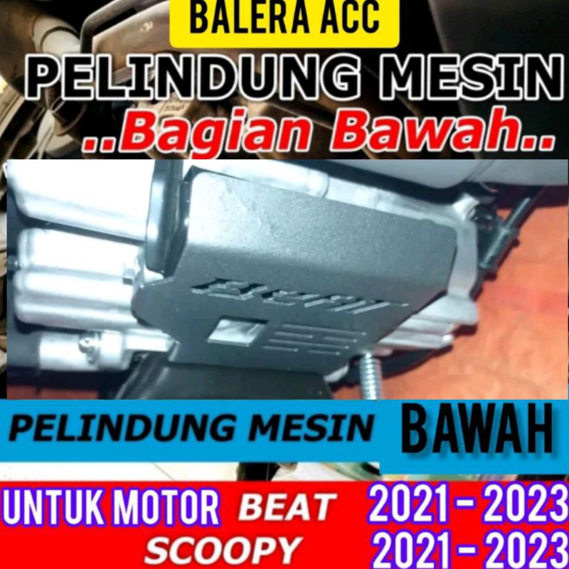 Cover Engine Pelindung Bawah Mesin Honda Beat Dan Scoopy 2021-2022-2023 BESI TEBAL PREMIUM