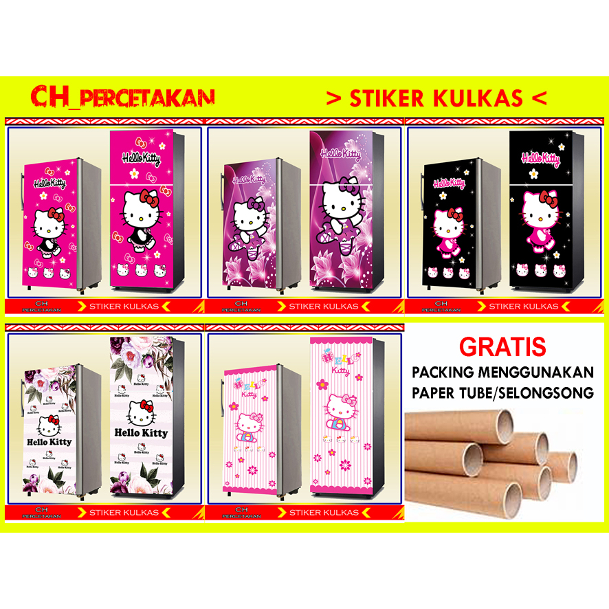 STIKER KULKAS, WALLPAPER KULKAS MOTIF KARTUN