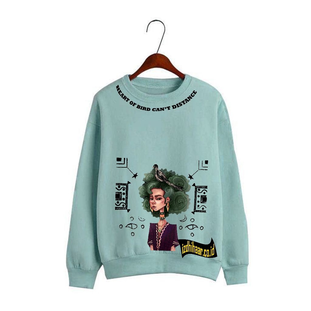 Sweater Crewneck Pria Wanita HEART OF BIRD Switer Cowok Cewek Sweatshirt Premium Distro