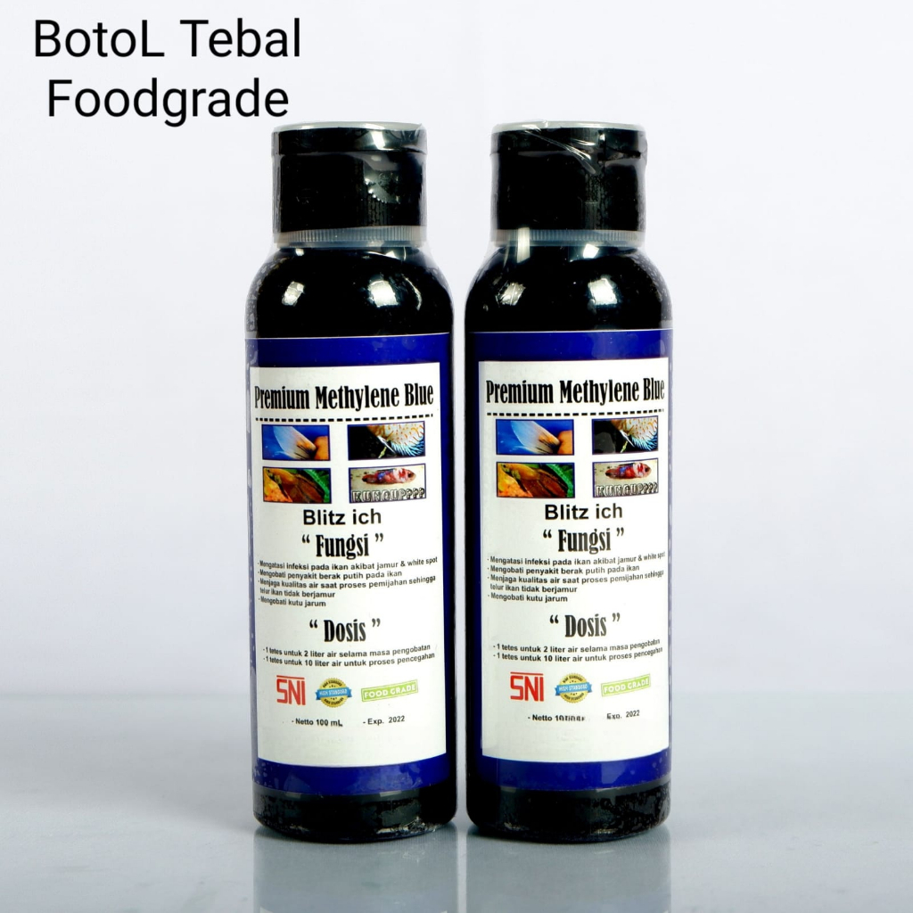 Obat biru Premium Methylene Blue 100 ml | obat ikan cupang Louhan arwana koi Koki sejenis Blitz icht