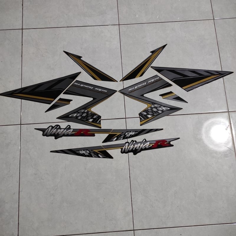 Stiker stripping striping decal graphic Kawasaki Ninja 150 R 150R new 2 tak 2014 2015 Hitam ori orig