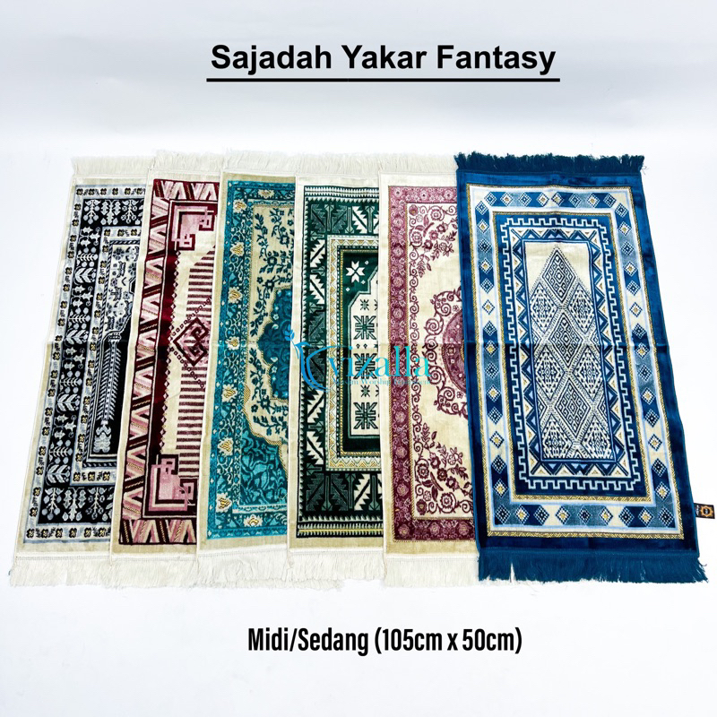 Sajadah Yakar Fantasy Midi/ 105*50 Gold Spiegel/ Grosir Sajadah