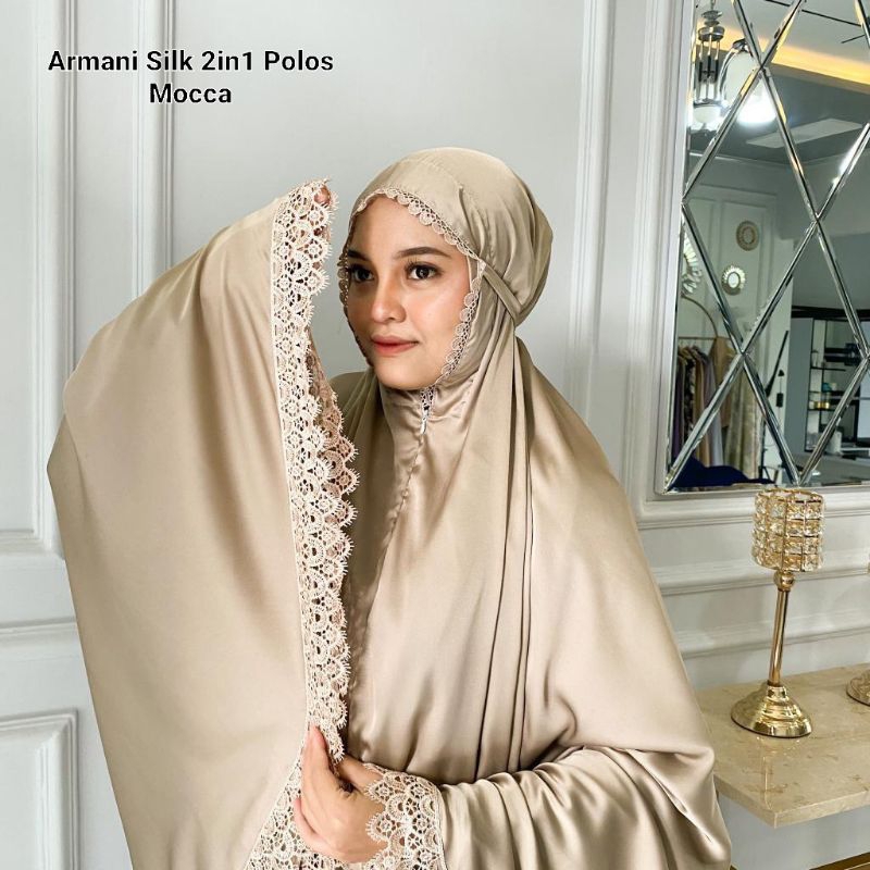 Mukena Velvet Silk 2in1 Polos Jumbo