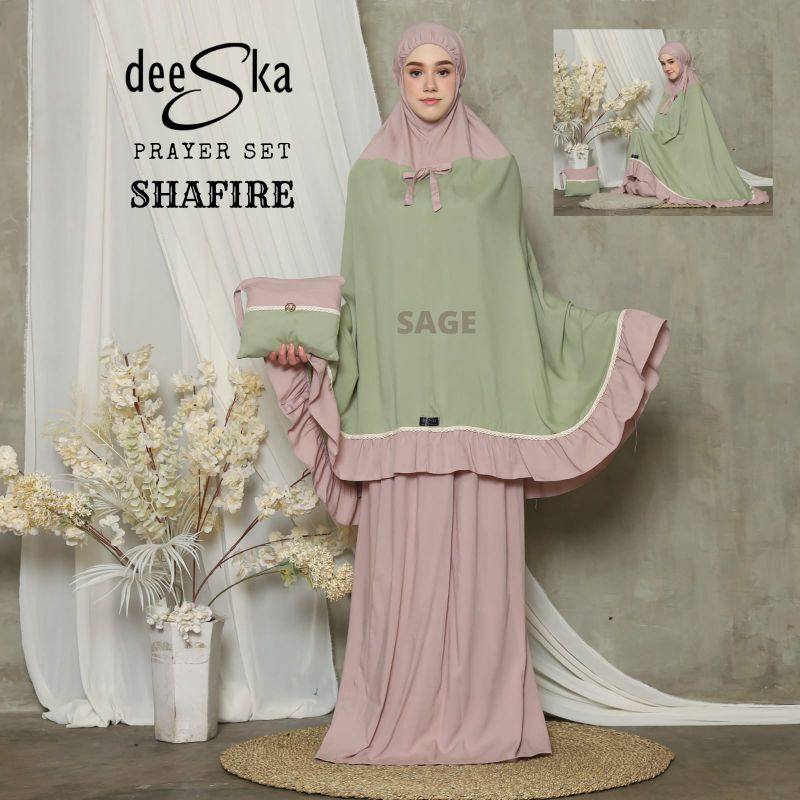 Mukena Deeska Shafire / Khanza/ Hasna/ Quilla / Leana / 2 In 1/ Rayon Polos