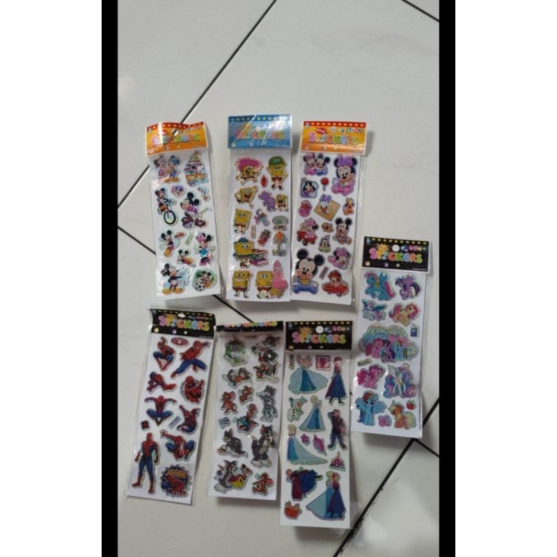 

stiker anak 3D timbul karakter / sticker timbul hologram / sticker karakter / sticker anak2