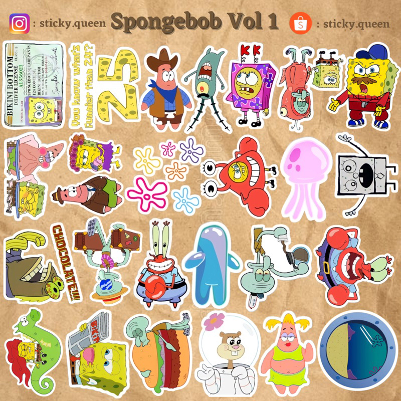 

STICKER TUMBLR/STICKER LAPTOP SPONGEBOB VOL 1