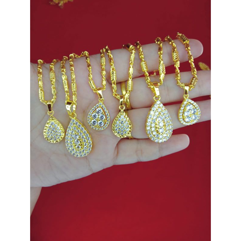 kalung bambu titisan 50cm,60cm dan 75cm lapis emas 24k