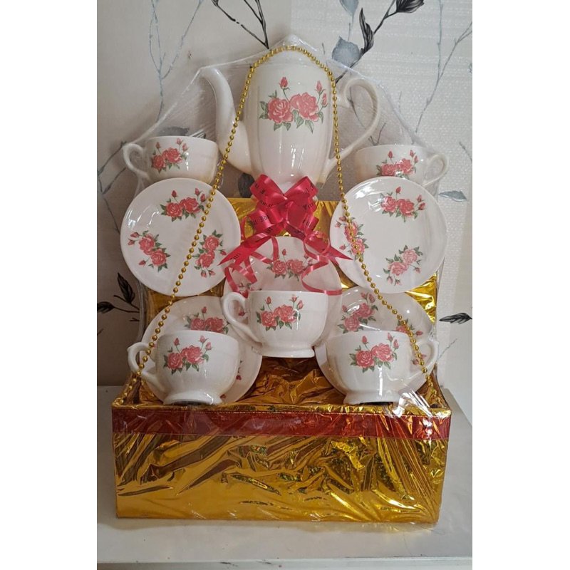 INSTANT KURIR Parcel Hampers Gift Tea Set Teko Cangkir Keramik Lebaran Idul fitri adha Natal Imlek