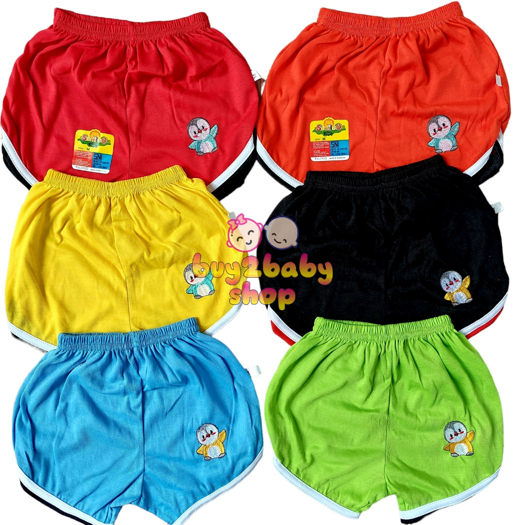 Super sale 6 PCS Celana pendek bayi lusinan model sport warna logo Athlete Samleo Kids 0-2 Tahun isi 1-3-6 Celana