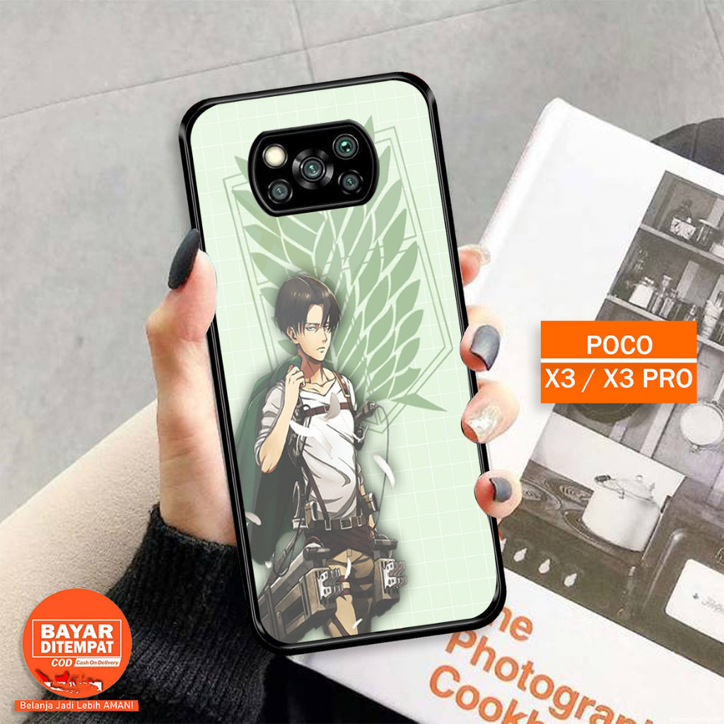 Case 2D Glossy Poco X3/X3PRO/X3NFC - Casing Hp Poco X3/X3PRO/X3NFC - MOTIF ANIME LEVI - CASE KILAU -