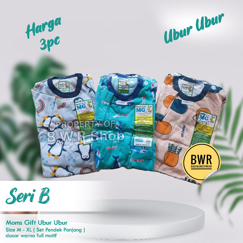 [ HARGA 3 setel ] CPR Setelan Moms Gift Ubur Ubur  Felicia  Cat Sea/ Baju Bayi Piyama Anak Unisex Kancing Pundak Mom's Gift Motif Terbaru | Bwr