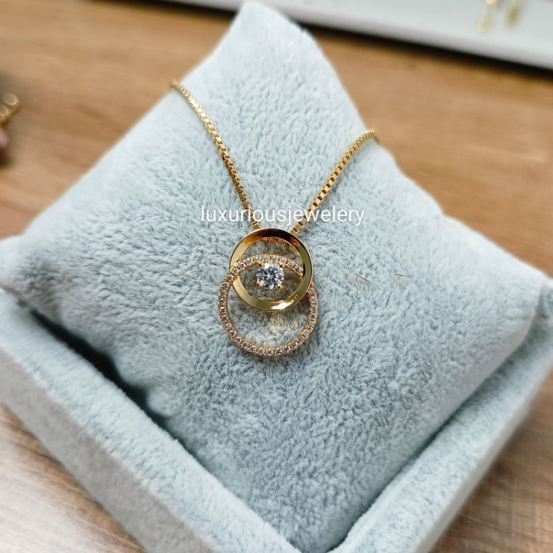 Kalung liontin mewah cutting diamond look