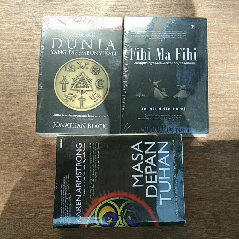 novel sejarah dunia yang disembunyikan + fihi ma fihi + masa depan tuhan