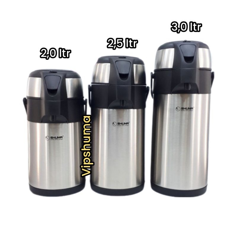 TERMOS PENCET PRAKTIS / TERMOS STAINLESS SHUMA VACUUM AIRPOT 2L / 2,5L / 3L