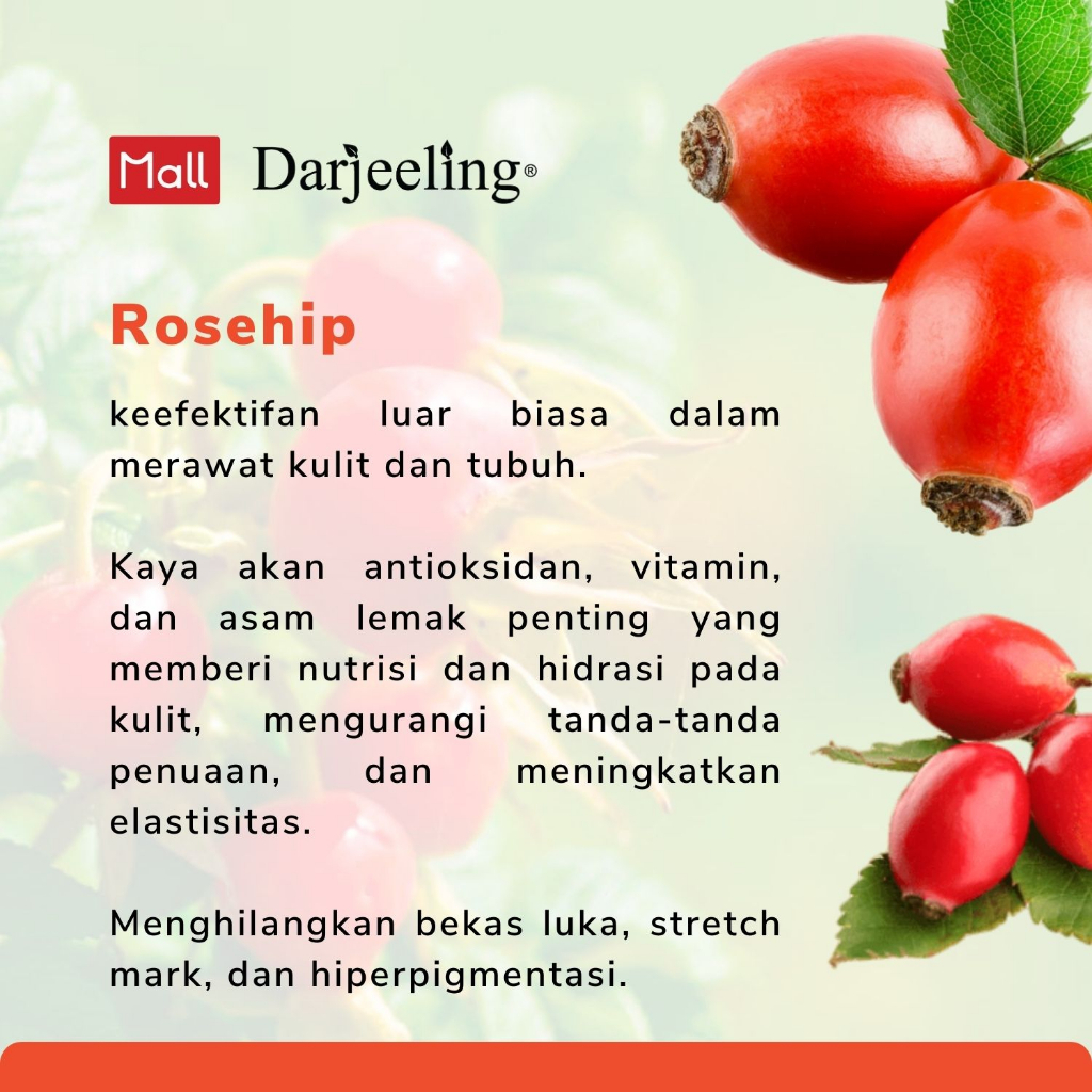 Virgin Rosehip Oil Cold Pressed / Minyak Biji Mawar Carrier Oil 10-30ml