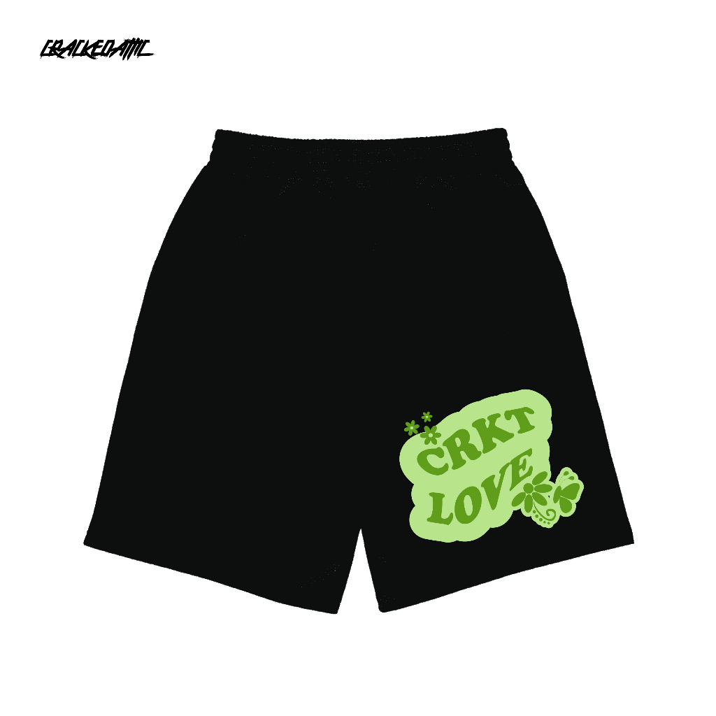 CRACKEDATTIC Pants Short Black Crkt Love