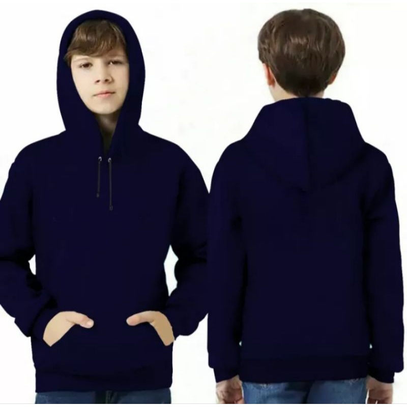 sweater hoodie polos anak tanggung cewek cowok telaris usia mulai 6-14 thn.