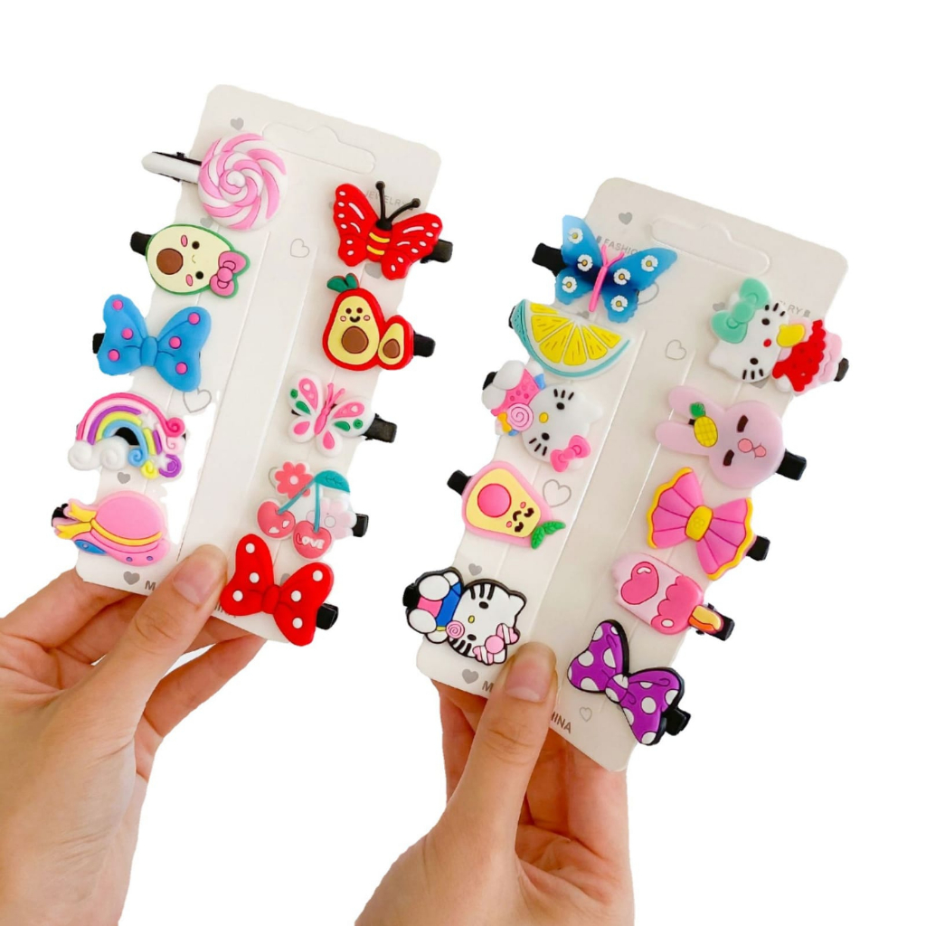 GOKIDO - KP118 JEPIT RAMBUT ANAK PEREMPUAN LUCU 10 IN 1 JEPITAN RAMBUT FASHION KARAKTER JEPITAN HAIR PIN GAYA KOREA KIDS UNICORN ICE CREAM