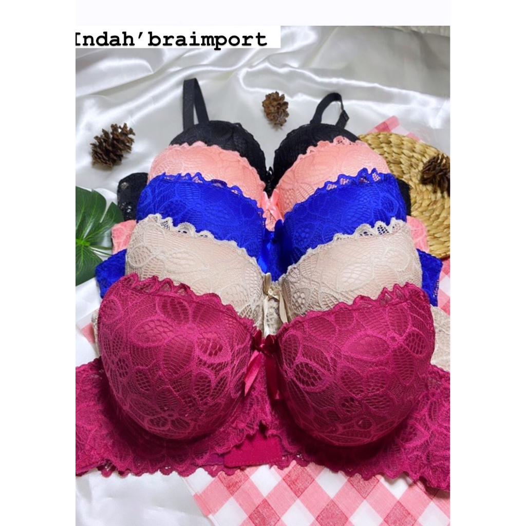 Bra push up kawat bra busa tebal Tali Bisa Di Lepas bra brukat Bra import BRA BH kawat busa tebal