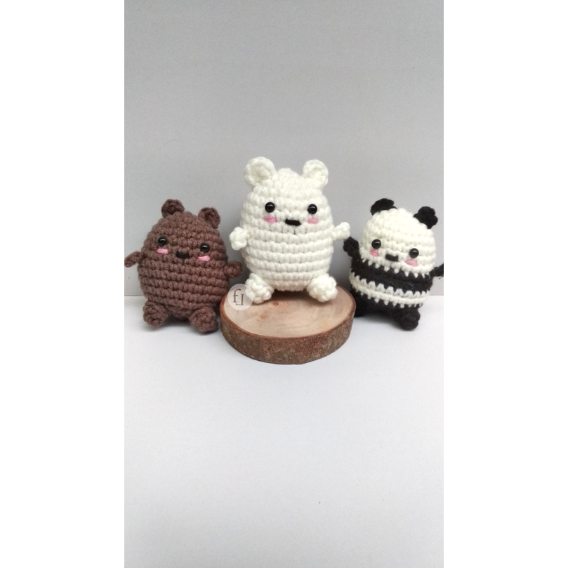 We Bare Bears Rajut | Boneka We Bare Bears | Boneka Rajut | Amigurumi We Bare Bears