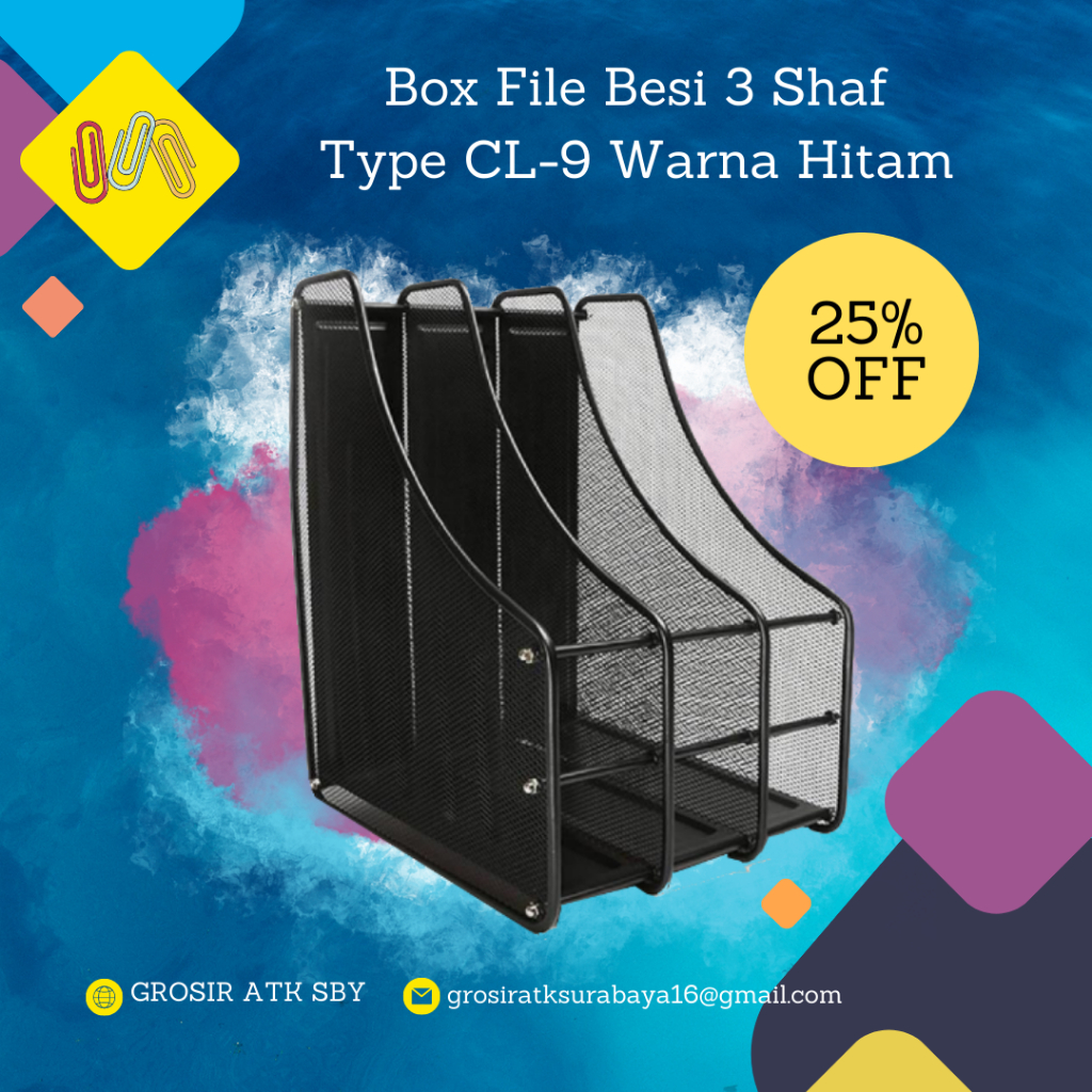 

Box File Besi 3 Shaf Type CL-9 Warna Hitam
