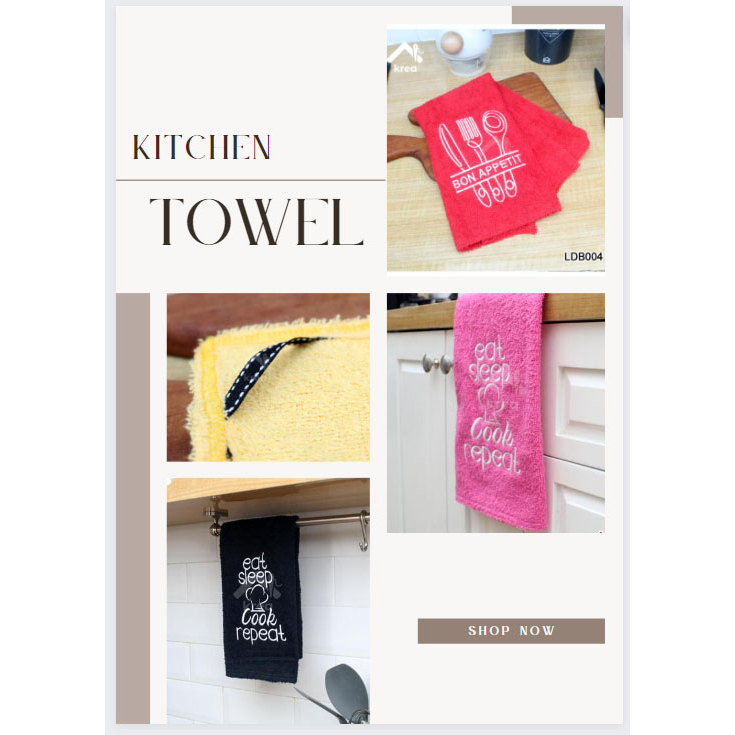 LAP DAPUR / KITCHEN TOWEL BAHAN HANDUK NYAMAN DI PAKAI