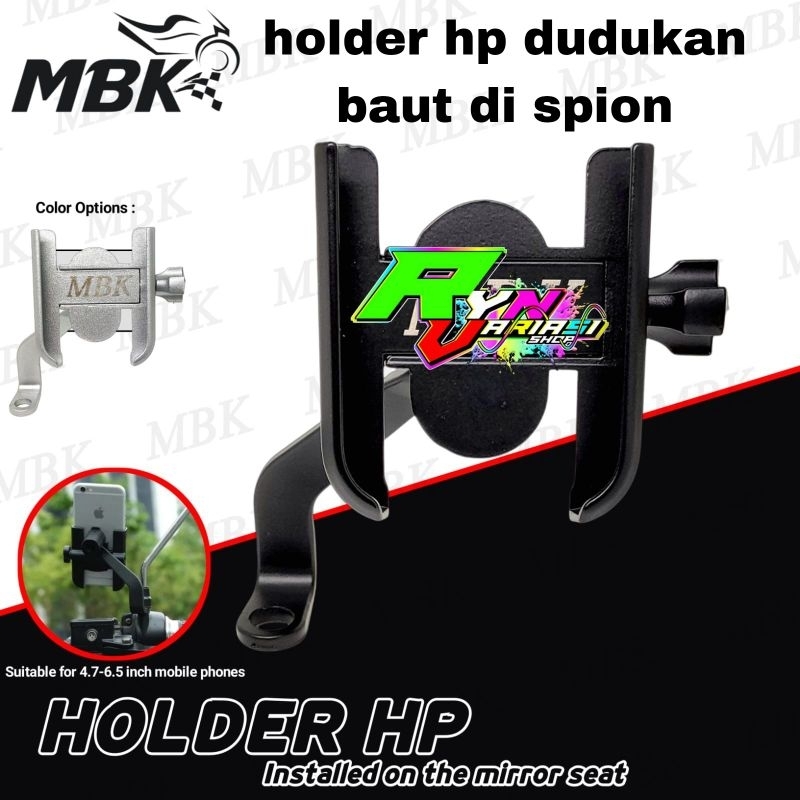 hoder hp breket dudukan holder handphone baut lobang spion motor matic bebek moge