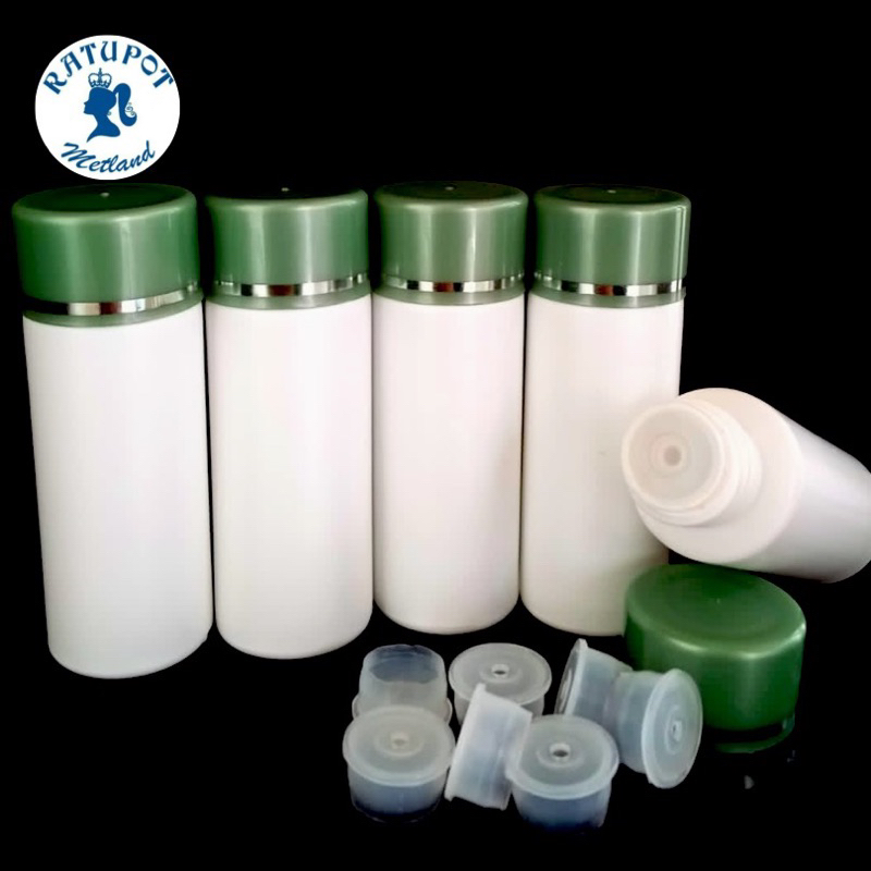 botol 60 ml hdpe putih tutup hijau