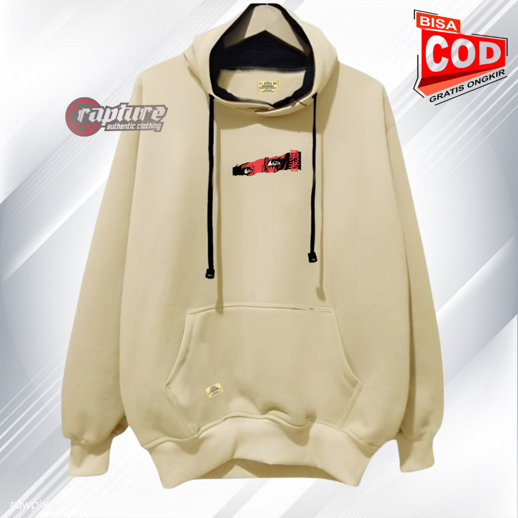 Sweater Hoodie Pria Oversize Distro Aesthetic Warna Cream Sablon Anime Japanes Style Sweter Hodie Unisex Terbaru 2023 Kekinian Keren Suiter Hudie Jumper Size M L XL XXL