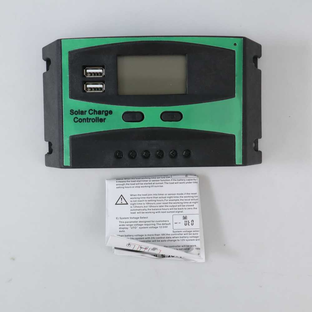 Solar Charge Controller Pengisi Daya Surya 30A Controller Regulator Dual USB 12/24V - DJ242001-2 Tampilan Besar Parameter LCD Memiliki LCD yang dapat memberikan info tentang daya, memutus, dan menyambungkan daya