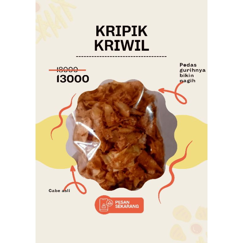 

kripik kriwil pedas