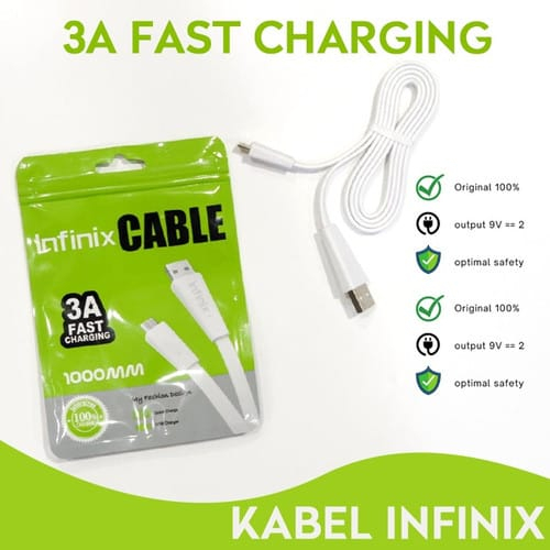 Kabel Data INFINIX USB Tipe C / Micro 3A Fast Charging Original