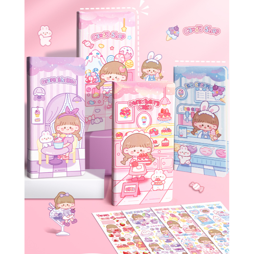

Hobby GIRL Notebook Handbook A6 GRID Hardcover / Notebook A6 Panjang / GRID 100 GSM