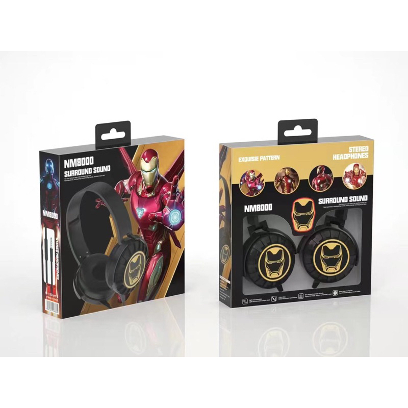 [ SERI NM  ] HEADPHONE HEADSET KARAKTER  SUPER HERO  + MIC