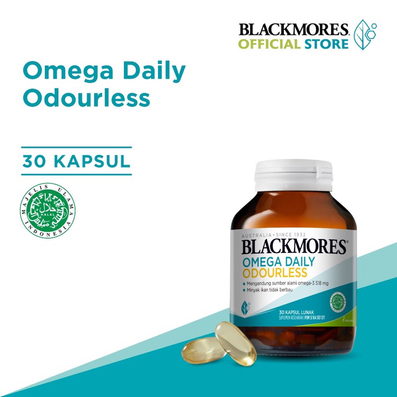 Blackmores Omega Daily Odourless isi 30 &amp; 60 Kapsul BPOM KALBE