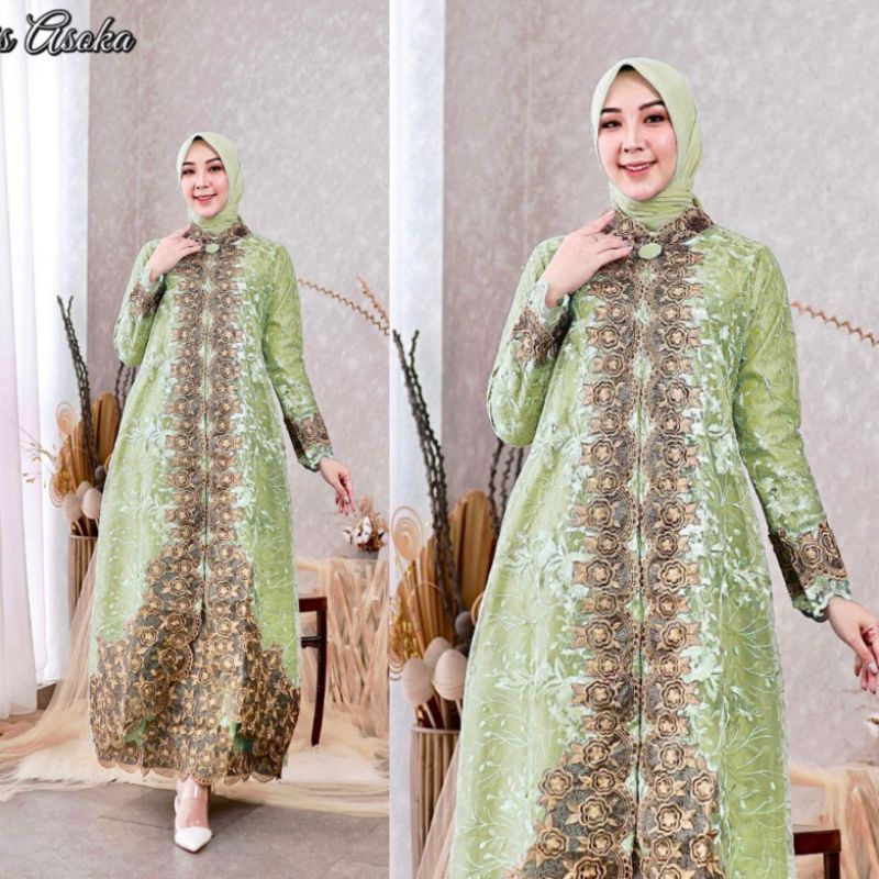 KEBAYA MODERN//UKURAN M-JUMBO(LD 120CM)GAMIS ASOKA // BAHAN TILLE BORDIR MUTIARA PREMIUM //SERAGAMAN KELUARGA//BAJU PESTA LAMARAN//BAJU LEBARAN//BAJU KONDANGAN//KEBAYA WISUDA//KEBAYA ORIGINAL//By Pelangi Jaya//MDHBROTHER