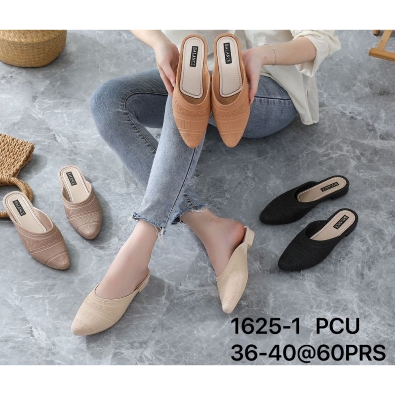 Sepatu Sandal Bustong Flatshoes Mules CIKA Sepatu Wanita Karet Motif