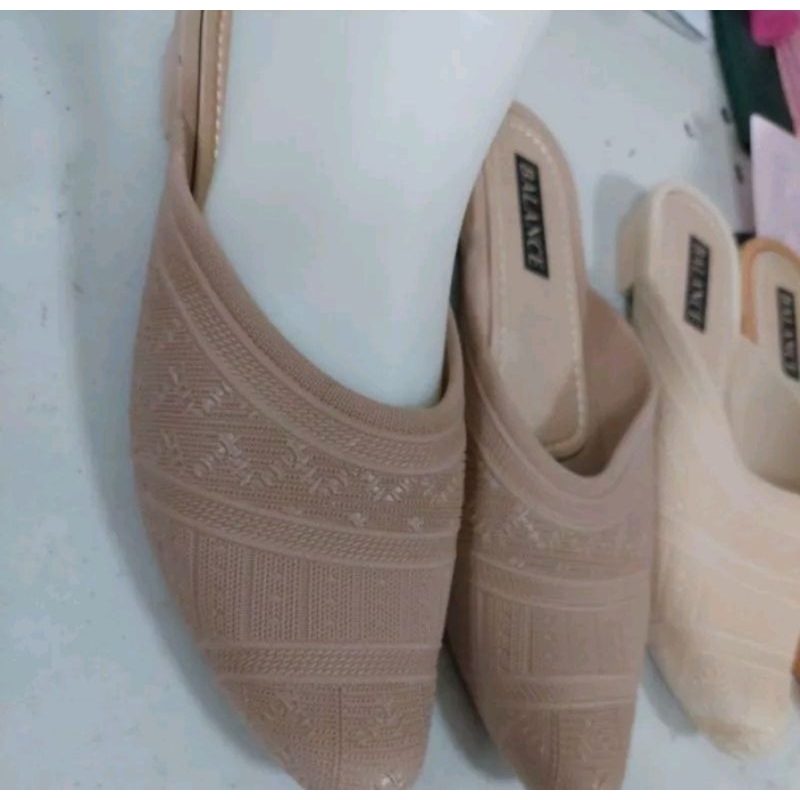 Sepatu Sandal Bustong Flatshoes Mules CIKA Sepatu Wanita Karet Motif