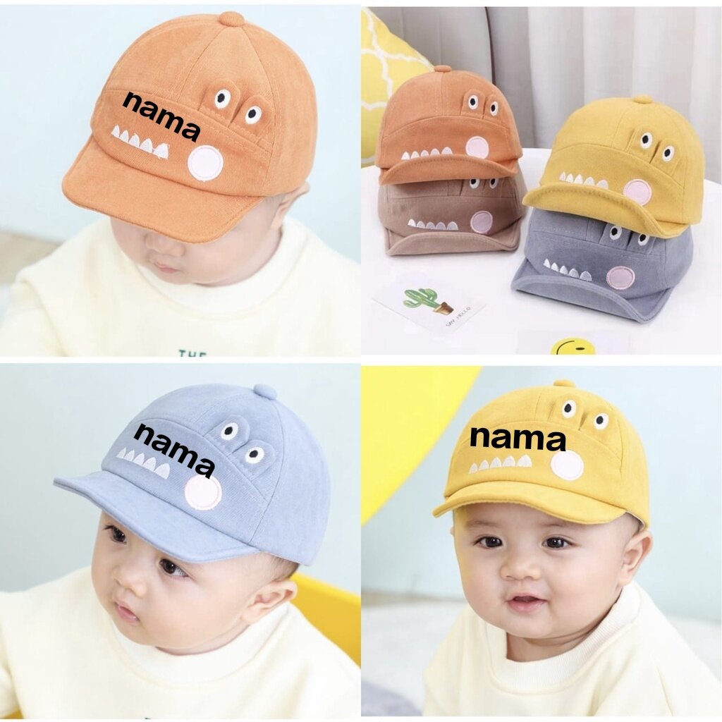 Topi Bayi Karakter Crocodile 0-2 Tahun Free Bordir Nama