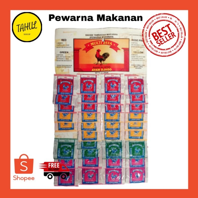 

Pewarna Makanan bubuk MULTI JAYA / Ayam Djago / Gincu Makanan / Bahan Tambahan Makanan