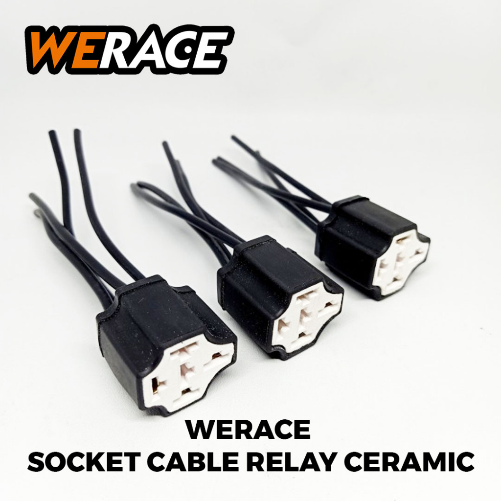 [WERACE] SOCKET CABLE RELAY CERAMIC - SOKET RELAY KLAKSON &amp; LAMPU KAKI 4 KERAMIK