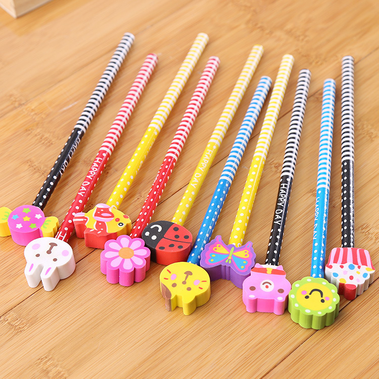 

Pinsil Penghapus Lucu isi 12 pcs - Pensil Bandul - Wooden Pencil With Top Cute Eraser