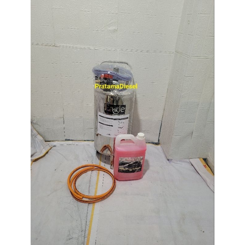 Tabung Salju snow wash 20liter stainless steam motor+Shampo+Selang