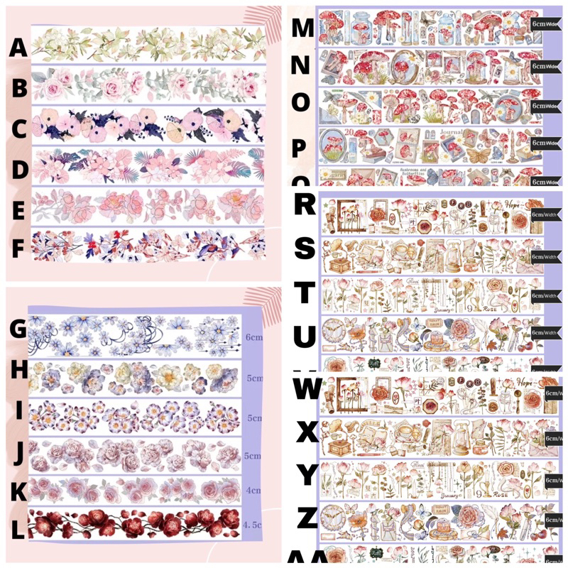 

sample 50cm PET tape bunga for scrabook journal journaling bujo scrapbooking