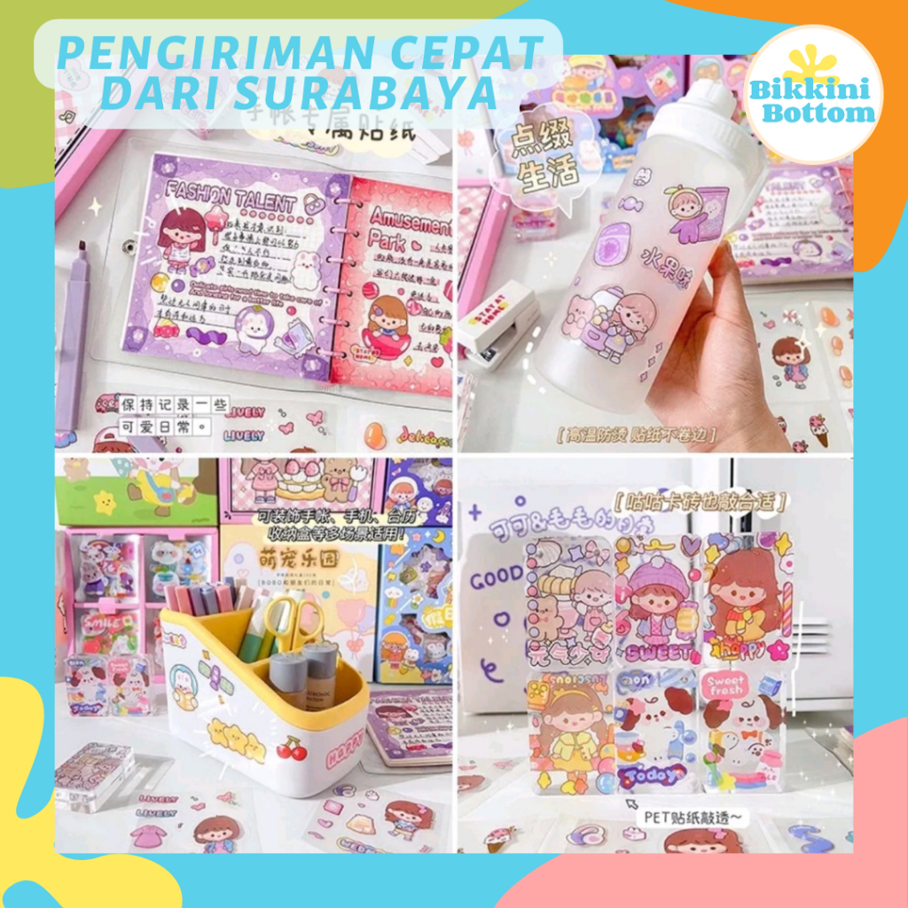 100 Lembar Sticker Momo Estetik Waterproof Sticker DIY Sticker Lucu Korea