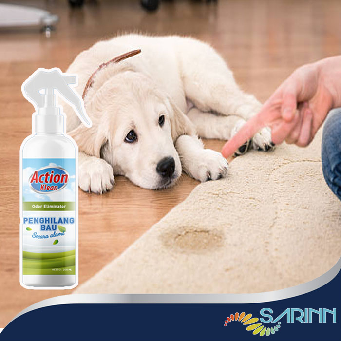 Action Klean Odor Eliminator Penghilang Bau Kotoran Pesing Pipis Hewan Kucing Anjing Manusia Secara Alami 200ml Kemasan Spray Praktis