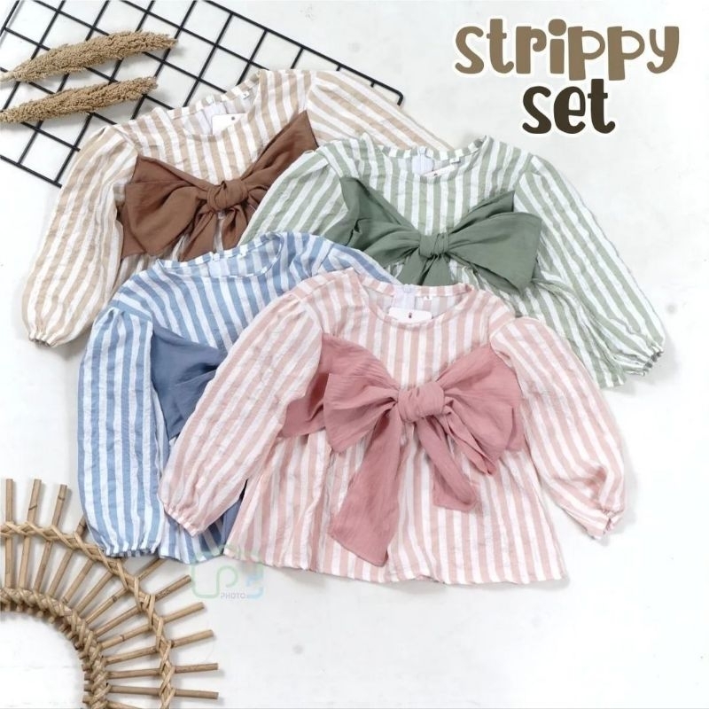 Strippy setelan anak |oneset crinkle airflow