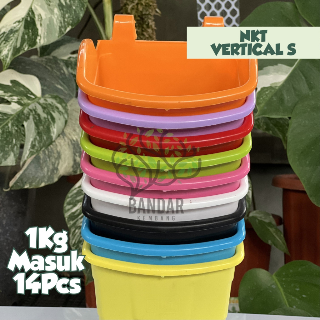 NKT Vertical S Pot Dinding Cantel Pot Tempel Pot Bunga Tempel Dinding Pot Pagar Kawat ram Pot Dindin